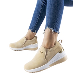 Zapatillas slip-on con cuña Vitale en beige