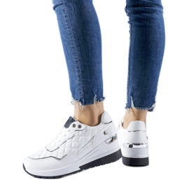 Deportivas cuña Pisignano acolchadas blancas blanco