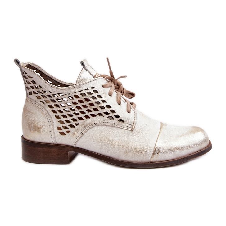 Zazoo 2878 Botines Bajos Mujer Piel Calado, Plata Zazoo 2878 Botines Bajos Mujer Piel Calado, Plata