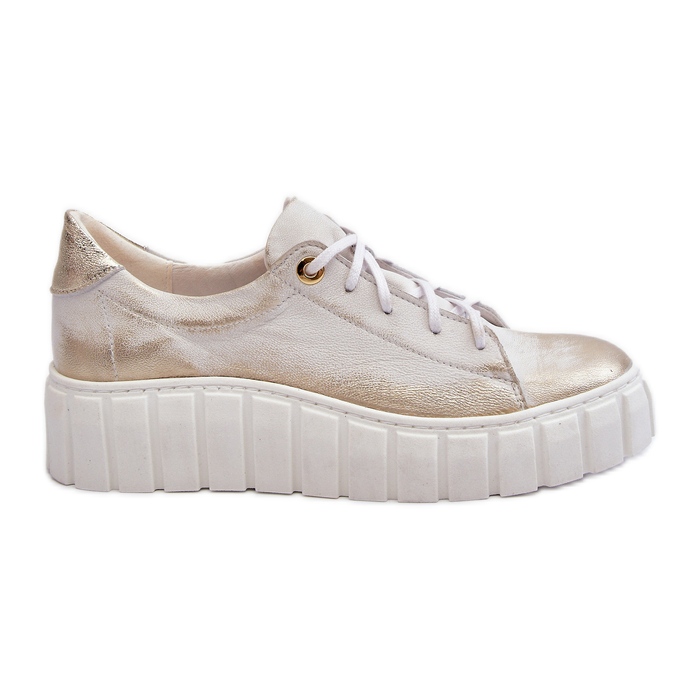 Zazoo 2919 Zapatos Mujer de Piel con Suela Gruesa, Dorado