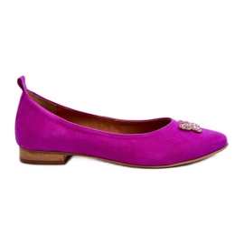 Zazoo 2887 Bailarinas De Ante Con Mariposa Decorativa Fucsia rosa