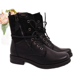 Jezzi W JEZ254A bolso con cordones y cremallera, negro