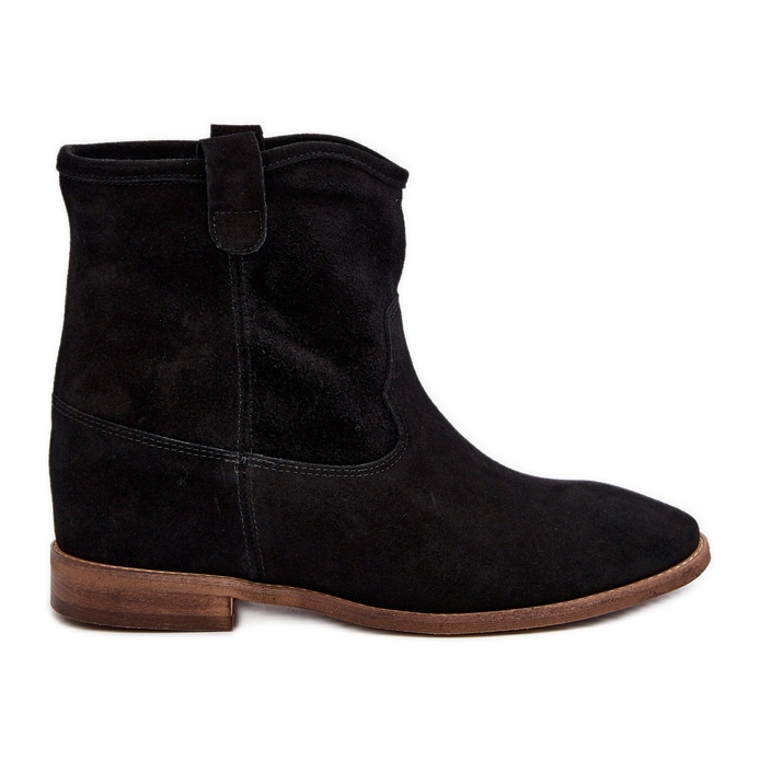Zazoo 2326, Botines sin Cordones de Ante para Mujer, Negro
