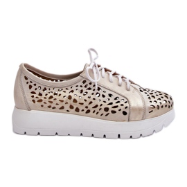 Zazoo 2821 Zapatos Mujer Piel, Calados Dorado