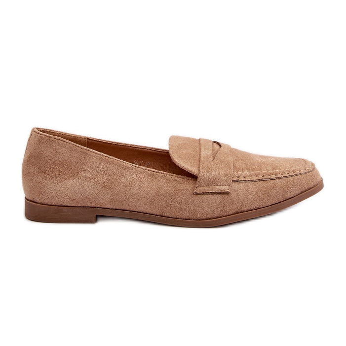 Mocasines Olevin clásicos en beige oscuro para mujer Mocasines Olevin clásicos en beige oscuro para mujer