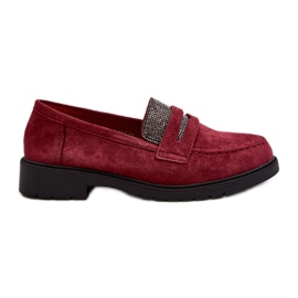 Mocasines burdeos adornados para mujer de Dananei rojo