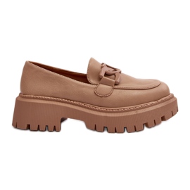 Mocasines Chunchos de Mujer con Cadena Beige Dataia