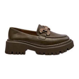 Mocasines De Mujer Con Adorno, Verde Oscuro Gargi