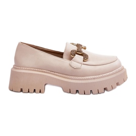 Mocasines De Mujer Con Adorno, Beige Claro Gargi