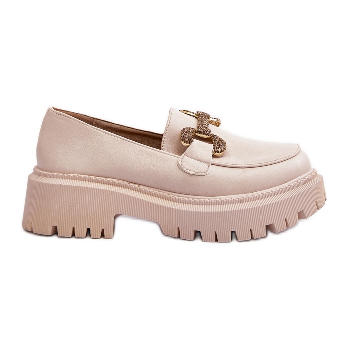 Mocasines De Mujer Con Adorno, Beige Claro Gargi Mocasines De Mujer Con Adorno, Beige Claro Gargi