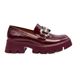 Mocasines Mujer Charol Con Adorno Burdeos Arsaba rojo