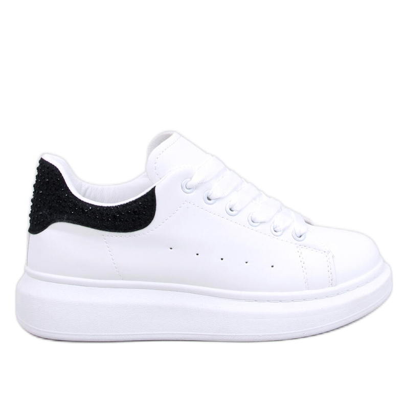 Deportivas Parkss BLANCO/NEGRO con plataforma y pedrería