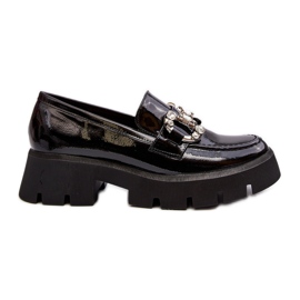 Mocasines Mujer Charol Con Adorno, Negro Arsaba