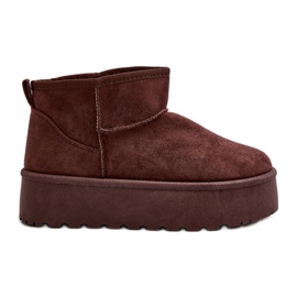 Botas de nieve de gamuza en plataforma marrón Corcoran