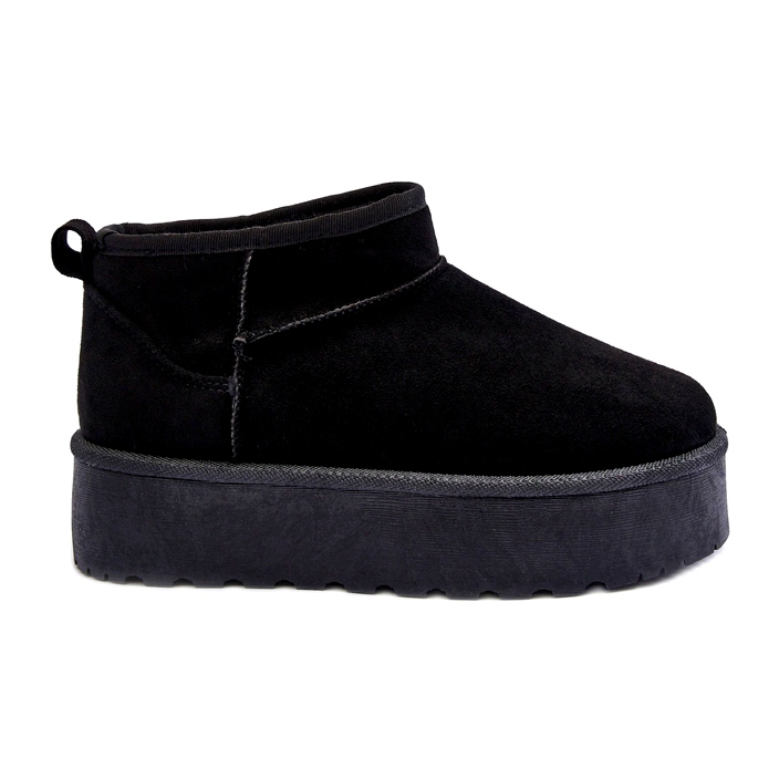 Botas de nieve de gamuza para mujeres negras negro