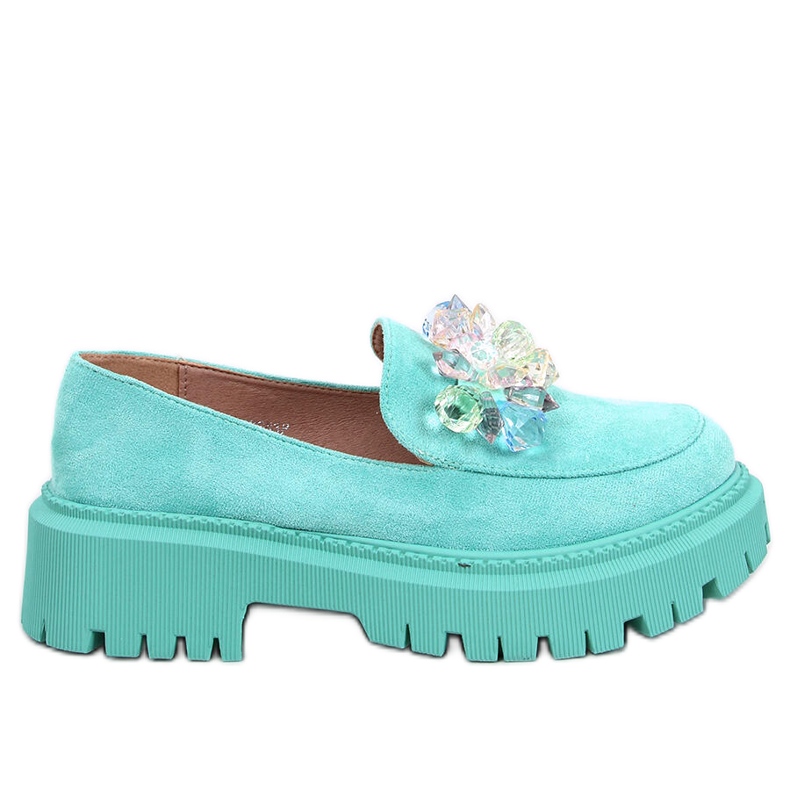 Mocasines con plataforma y piedras de Stefani Green verde