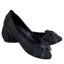 Elegantes bailarinas Betzi Black con purpurina negro