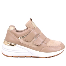 Deportivas Moulton Khaki con cuña y velcro beige