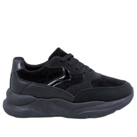 Clervie Zapatillas cuña negras negro