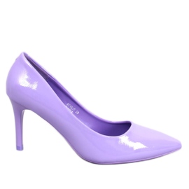 Zapatos de tacón de aguja lacados en violeta Charlotte púrpura
