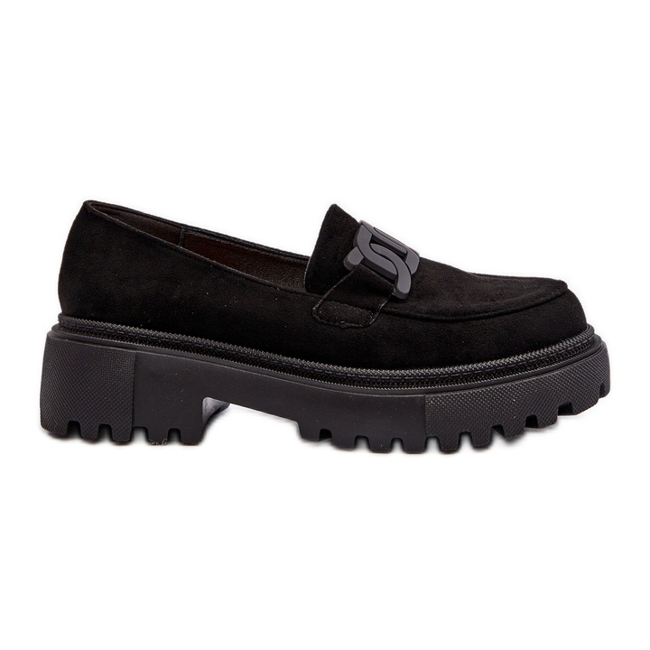 Mocasines De Mujer Con Cadena Negro Mevre