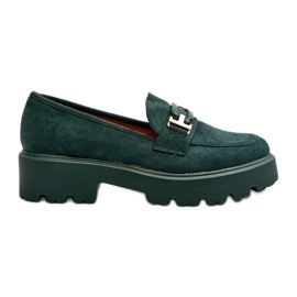 Mocasines de mujer con decoración, verde oscuro Omavia