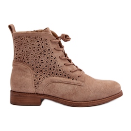 S.barski HY66-136 Botines Mujer con Estampado, Beige