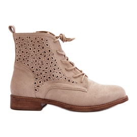 S.barski HY66-136 Botines Mujer Con Estampado, Beige Claro