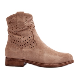 S.barski HY66-135 Botas Caladas De Mujer Con Tacón Plano Beige