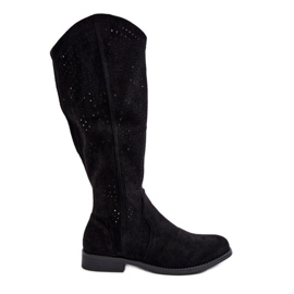 S.barski HY66-150 Botas Caladas con Tacón Plano, Negro