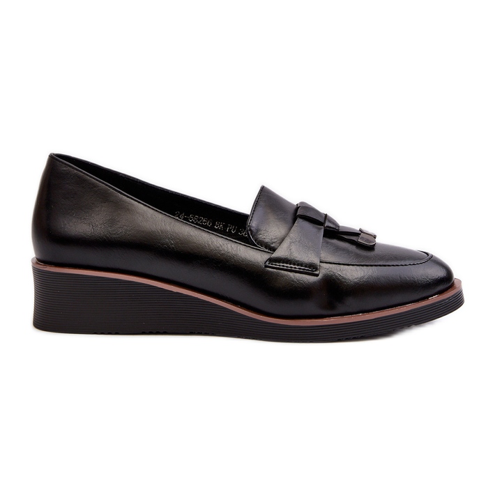 Vinceza Zapatos de Mujer con Cuña y Adorno, Miliret Negro