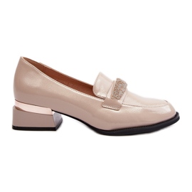 Vinceza Zapatos Mujer Charol Tacón Bajo Beige Marilni