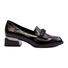 Vinceza Zapatos Mujer Charol Tacón Bajo, Negro Marilni