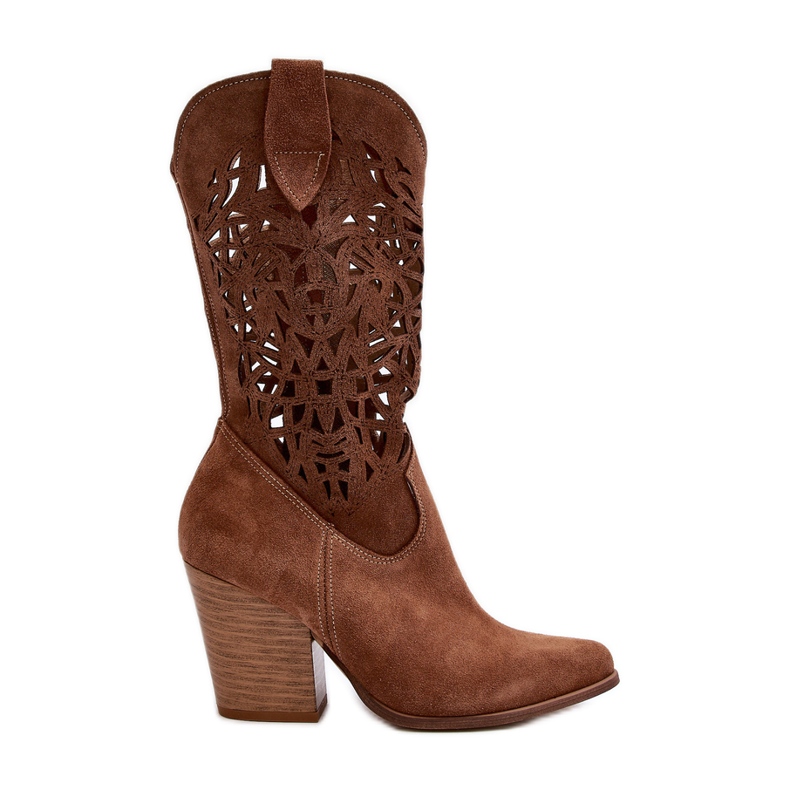 Zazoo 3414 Botines Calados Mujer, Ante Marrón