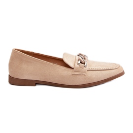 Mocasines De Mujer Con Cadena Beige Ambrise
