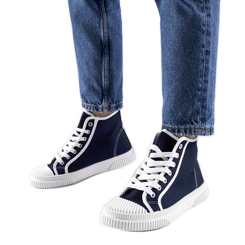 Zapatillas altas en azul marino de Pozzuolo