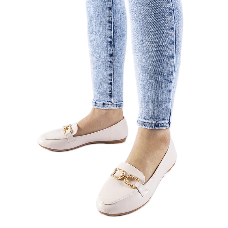 Mocasines con hebilla beige de Sovera