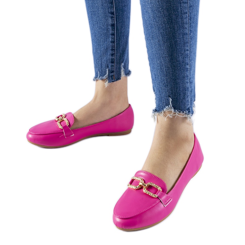 Mocasines con hebilla rosa de Sovera rosado