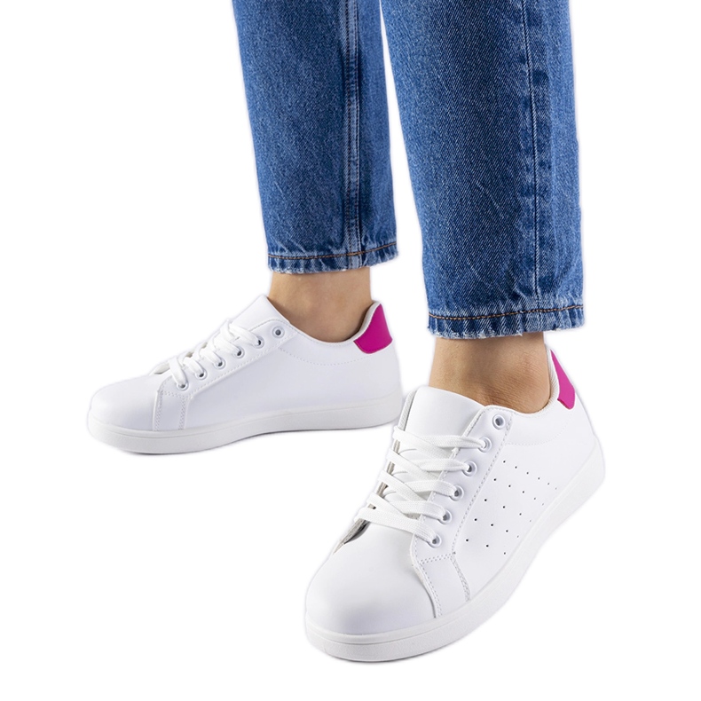 Zapatillas Bourassa blancas y rosas blanco