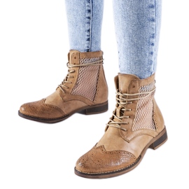 Botas planas caladas marrones de Reeves marrón