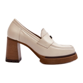 Zazoo 20169 Zapatos Tacón Piel Beige