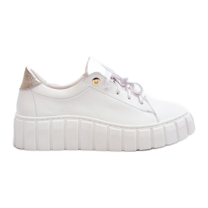 Zazoo 2919 Zapatos Mujer de Piel con Suela Gruesa, Blanco