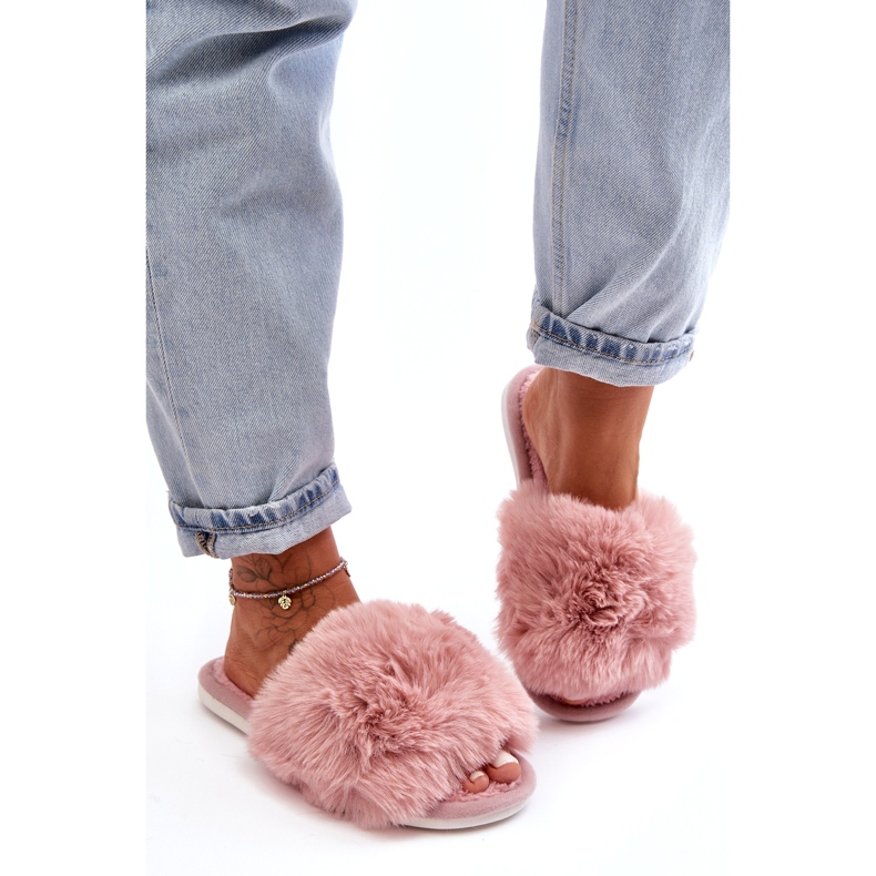 Pantuflas de mujer con pelo, rosa Vienitta rosado