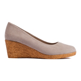 Zapatos de cuña beige oscuro Zapatos de cuña beige oscuro