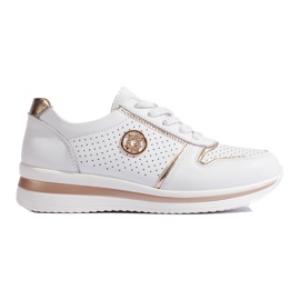Zapatillas deportivas de piel blanca. blanco