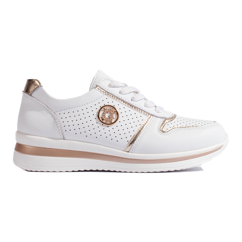 Zapatillas deportivas de piel blanca. blanco
