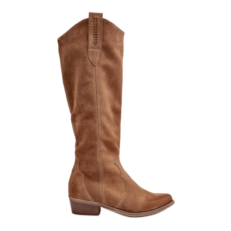Zazoo 3427 Botas Cowboy Mujer Ante, Beige