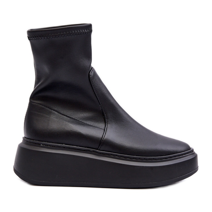 Zazoo 3395 Botines De Mujer De Piel Con Plataforma Enorme, Negro