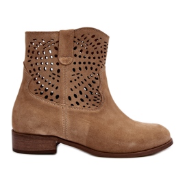 Botines Calados Mujer Lewski Shoes 3301/2 Beige