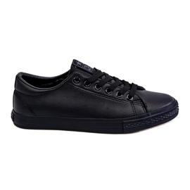 News Zapatillas de zapatillas negras clásicas atadas de cuero para mujeres negro